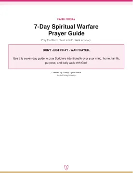 Cover of the 7-Day Spiritual Warfare Prayer Guide by Cheryl Lynn Smith